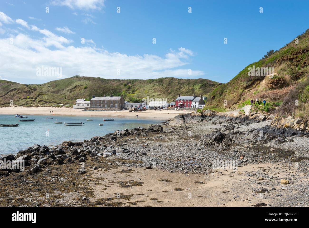Le pittoresque village de pêcheurs de Porthdinllaen près de Morfa Nefyn, péninsule de Lleyn, au nord du pays de Galles. Banque D'Images