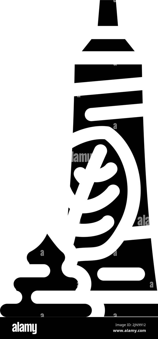 illustration vectorielle d'icône de glyphe de pâtes aux épinards Illustration de Vecteur