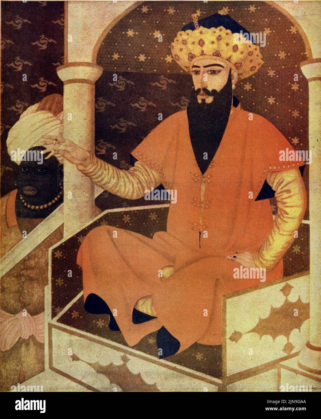 « The Caliph Haroun Al Raschid » sur 29 mars 1925 dans le magazine American Weekly peint par Edmund Dulac comme les « personnages des Arabian Nights ». Banque D'Images