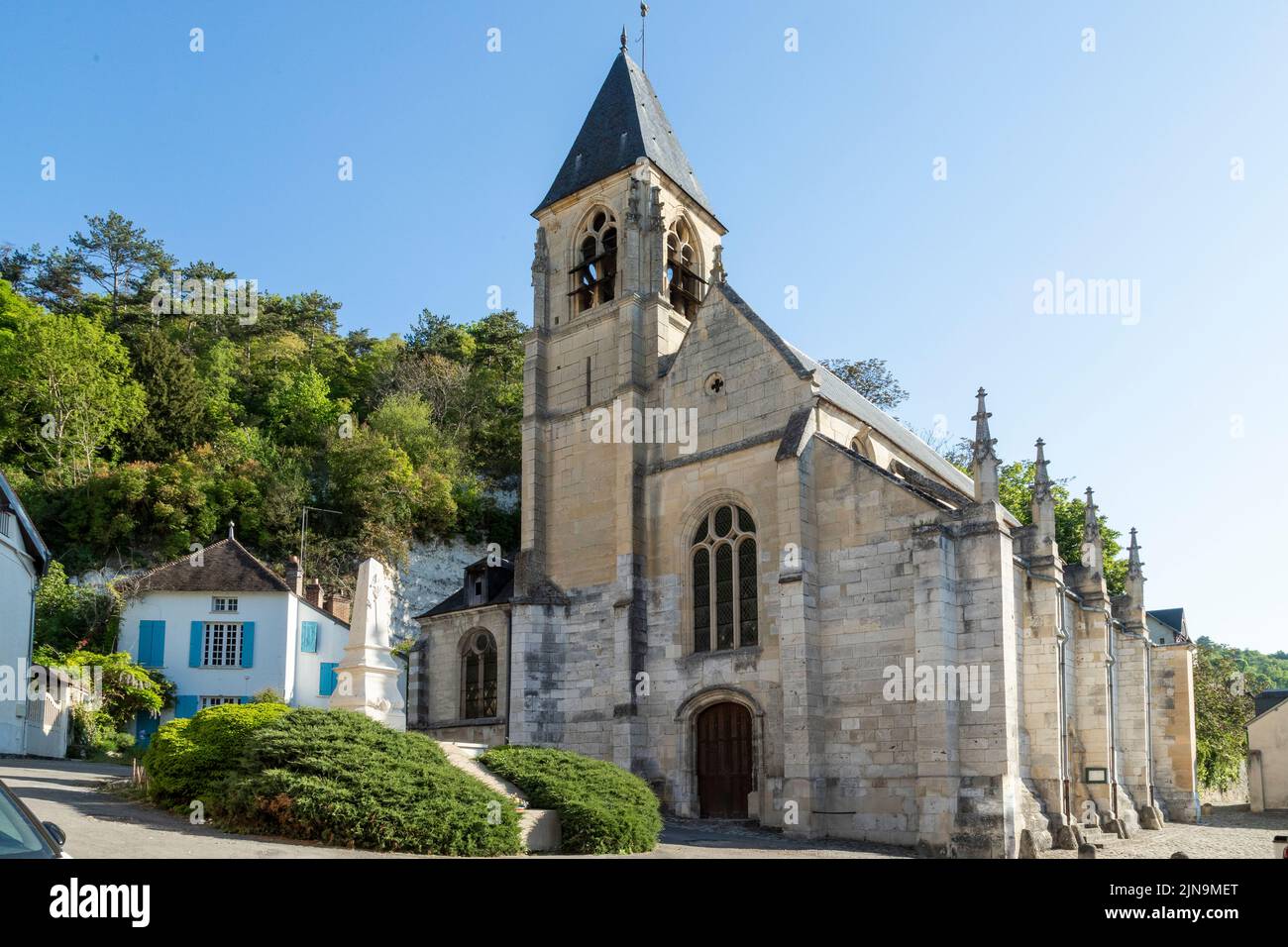 France, Val d'Oise, Parc naturel régional du Vexin Francais, la Roche Guyon, étiqueté les plus Beaux villages de France (les plus beaux villages de F Banque D'Images