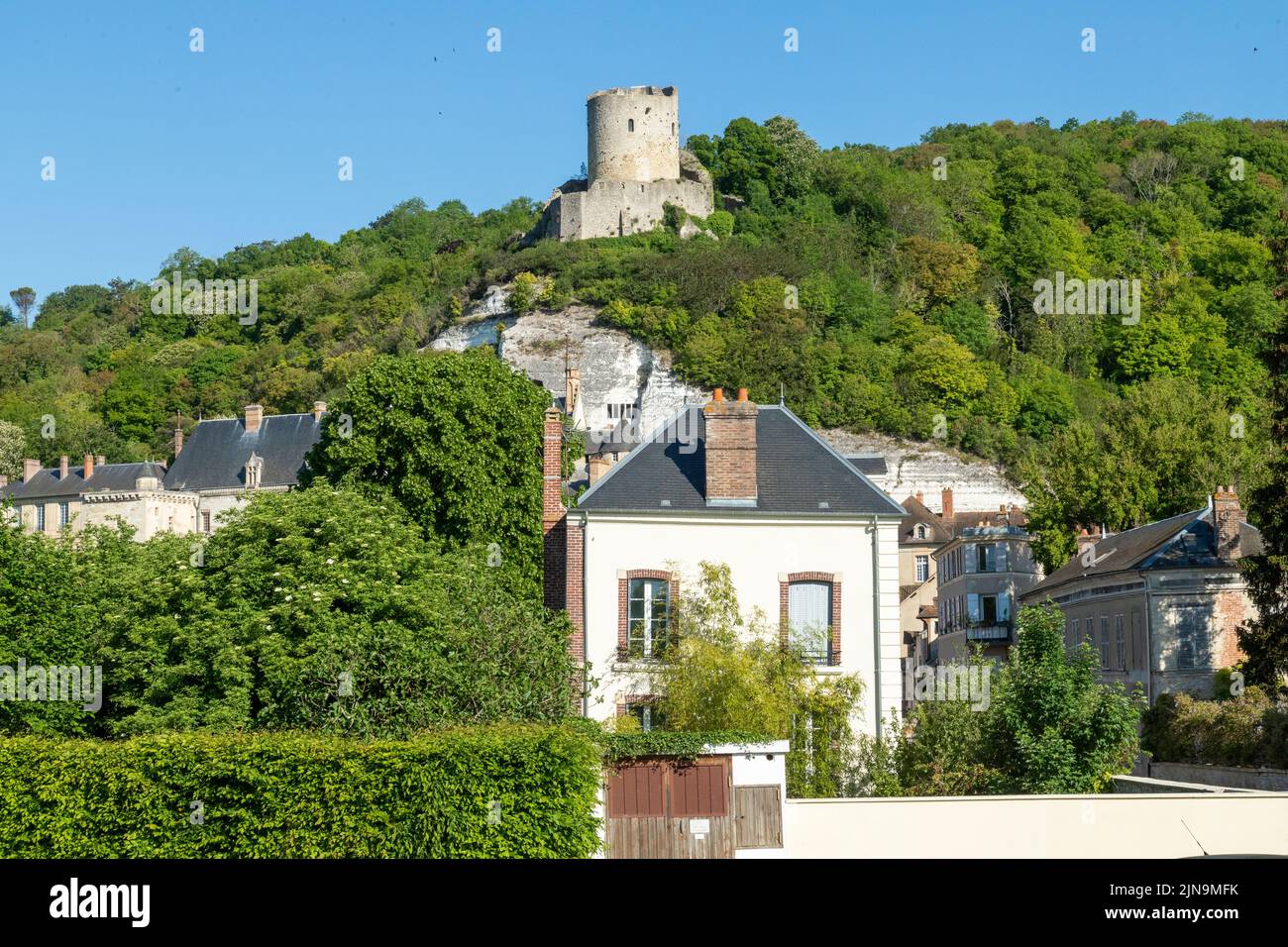 France, Val d'Oise, Parc naturel régional du Vexin Francais, la Roche Guyon, étiqueté les plus Beaux villages de France (les plus beaux villages de F Banque D'Images