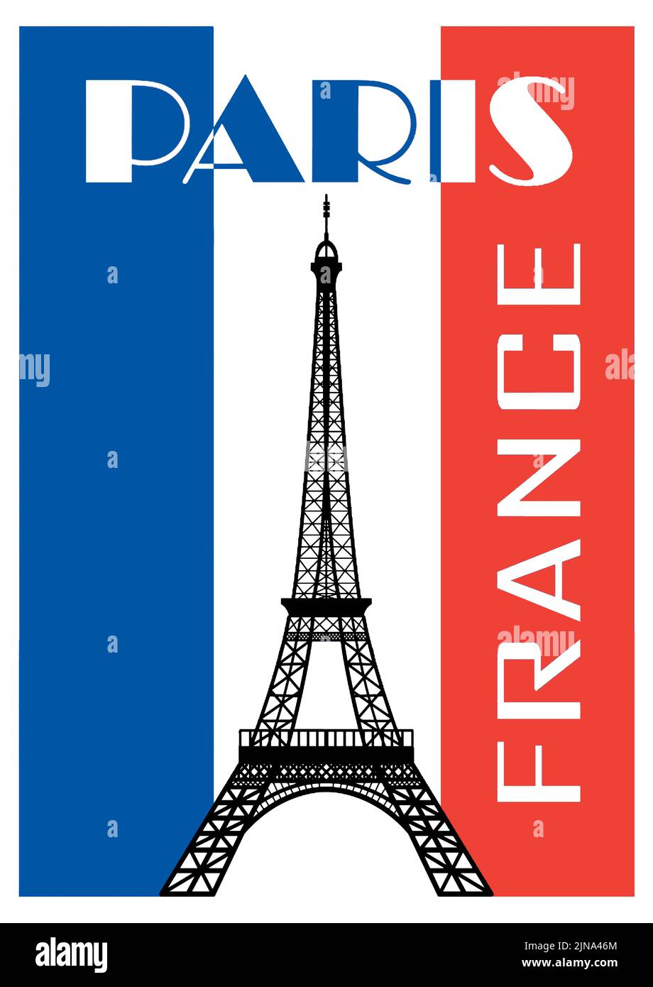 Une illustration de voyage de la belle ville de Paris, France. Banque D'Images