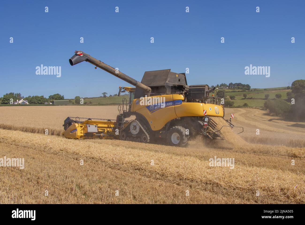 Moissonneuse-batteuse à chaînes New Holland Banque D'Images