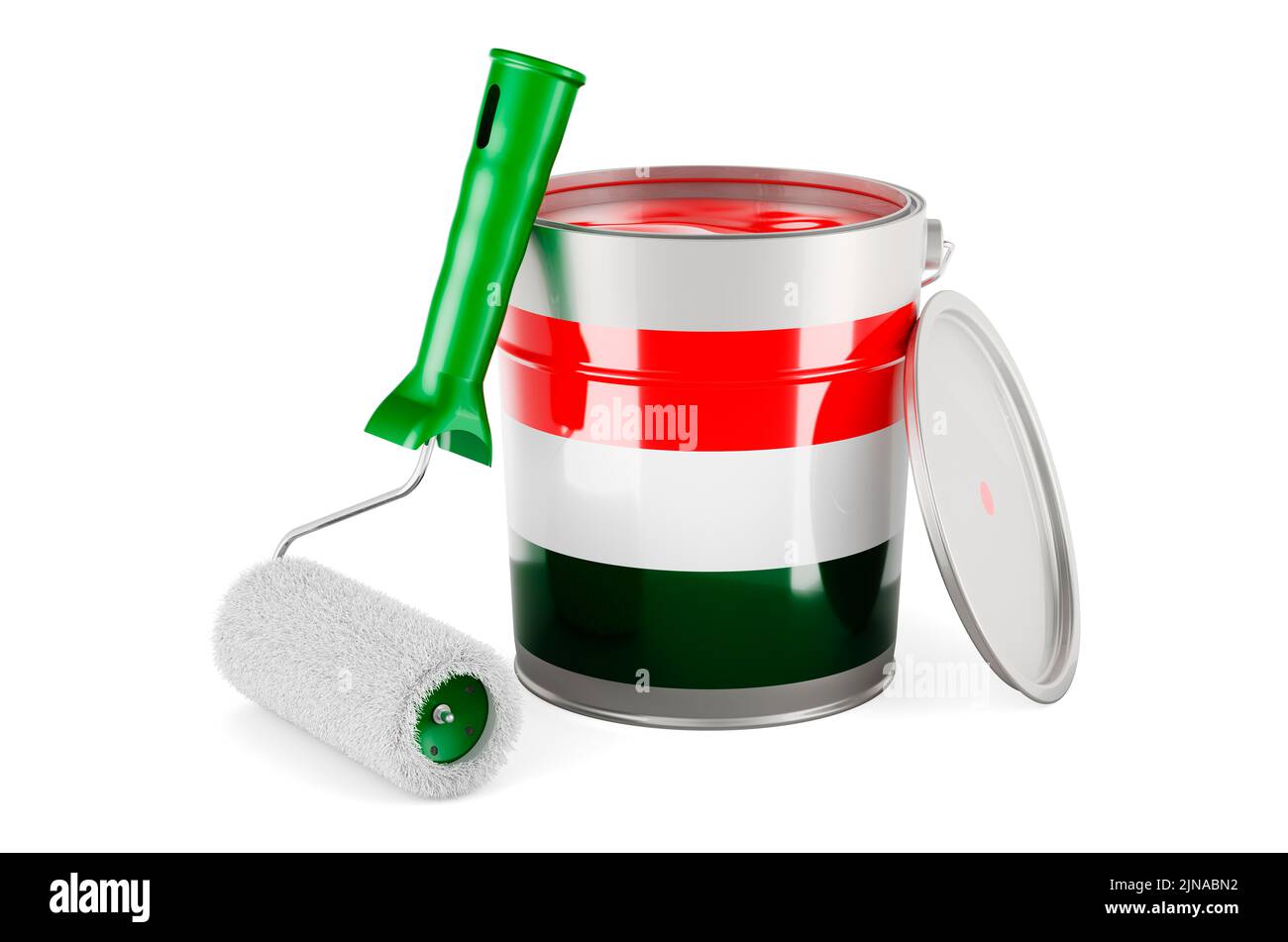 Drapeau hongrois sur la paintette, 3D rendu isolé sur fond blanc Banque D'Images