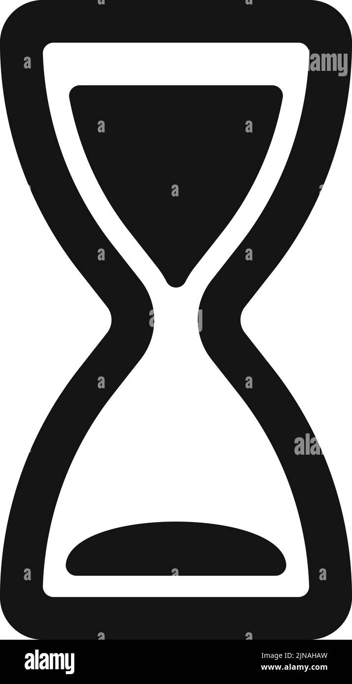 Icône noire HourGlass. Symbole d'échéance. Heure Illustration de Vecteur