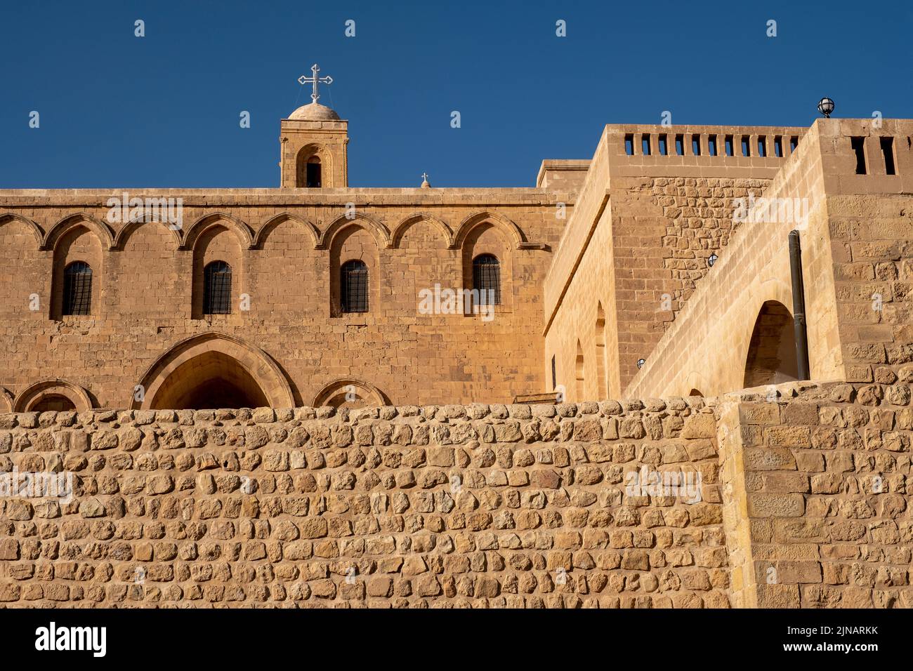 Monastère orthodoxe syrienne de Deyrulzafaran connu aussi sous le nom de Monastère syriaque du safran, à Mardin, Turquie. Banque D'Images