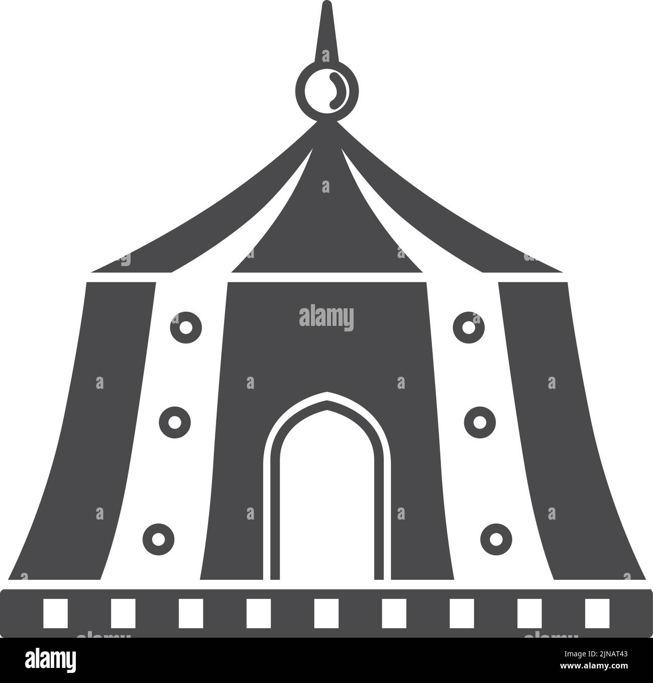 Icône noir de cirque. Symbole tente du carnaval Illustration de Vecteur