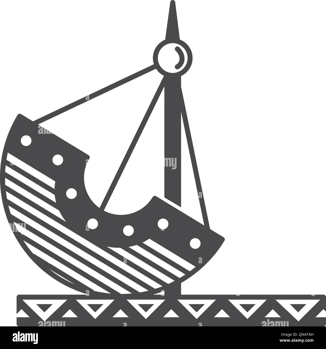 Icône du parc d'attractions. Symbole noir de suspension Illustration de Vecteur