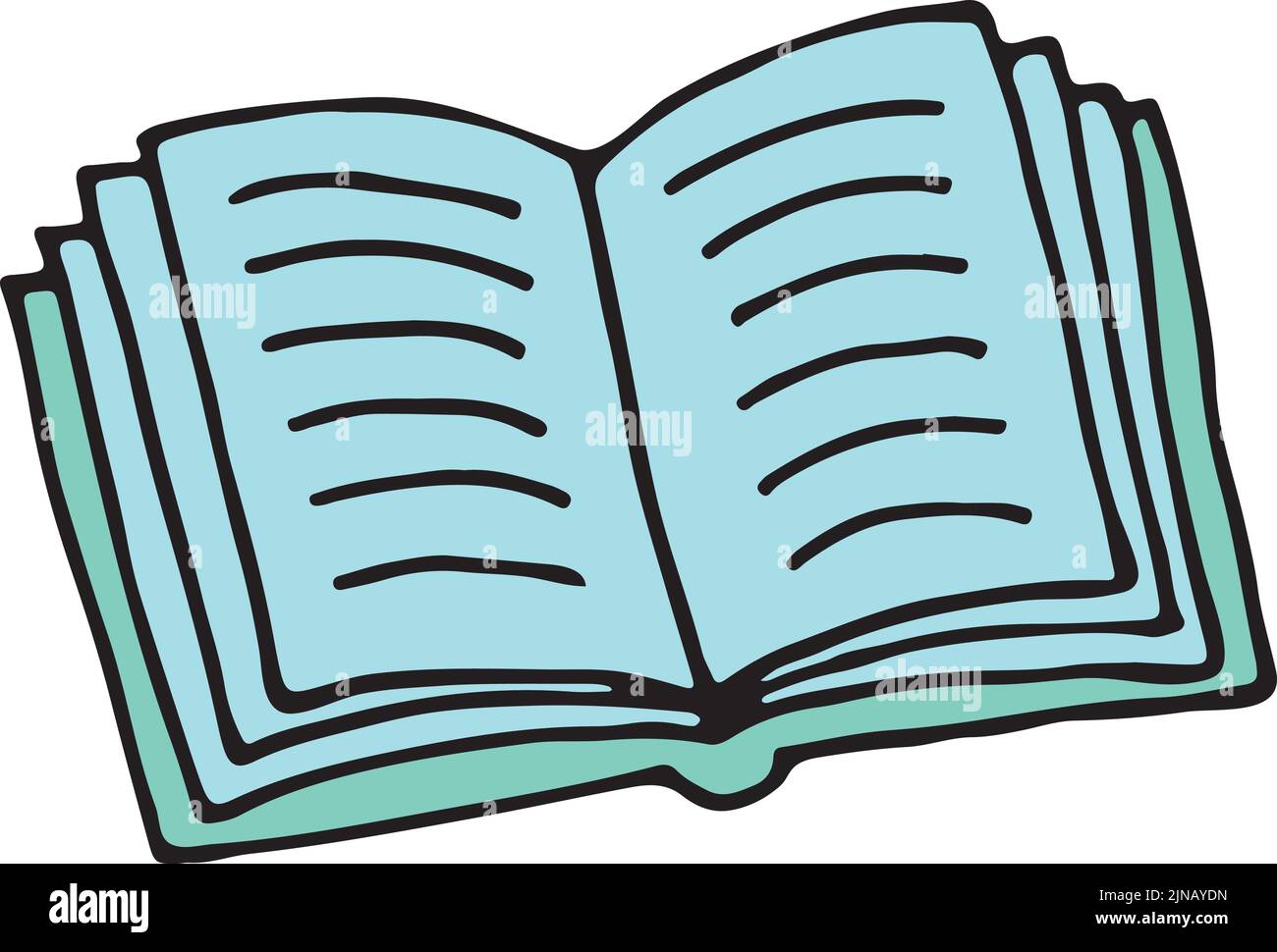 Icône de couleur de lecture. Livre doodle avec des pages ouvertes Illustration de Vecteur