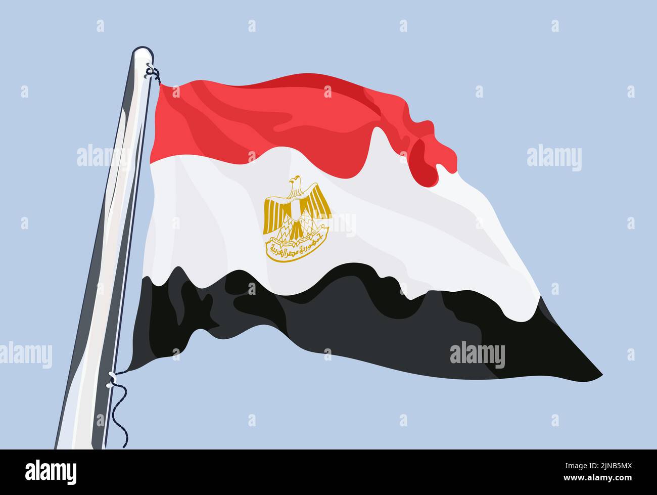 Drapeau de l'Égypte. Agitant dans le vent. Vecteur Illustration de Vecteur