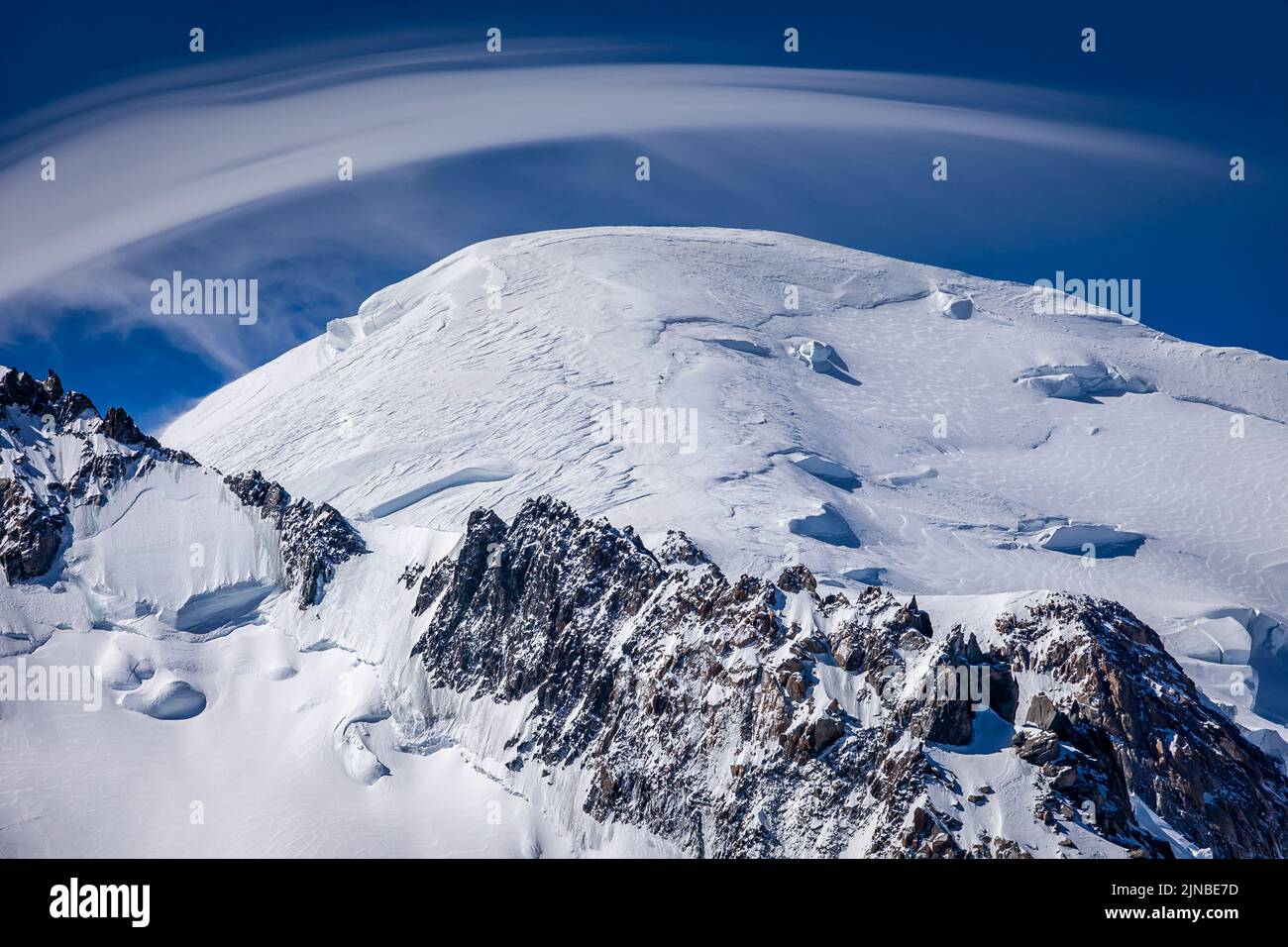 Calotte glaciaire du massif du Mont blanc en haute Savoie, Chamonix, Alpes françaises Banque D'Images