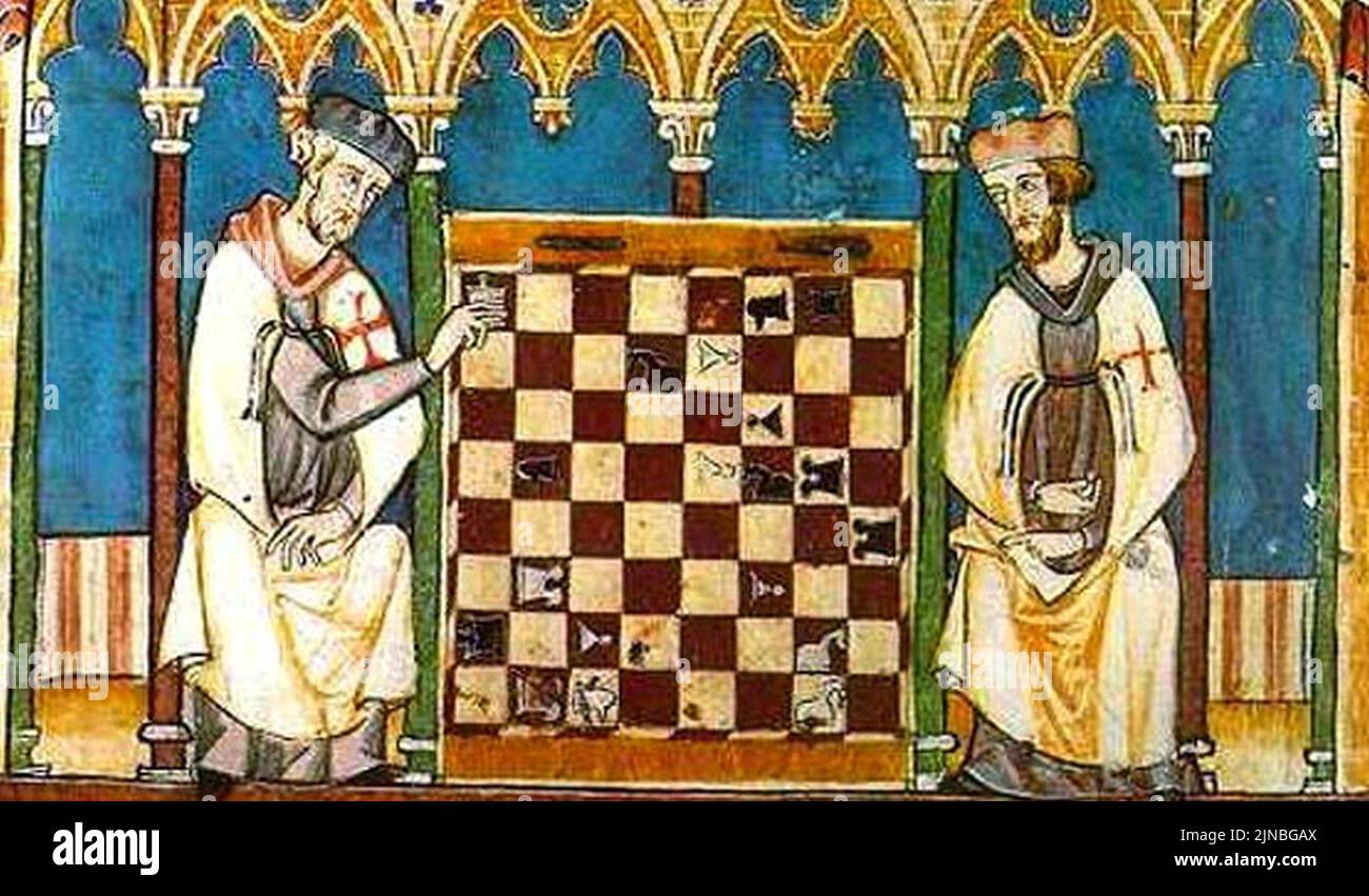 Échecs templiers libro-de-los-juegos alfons-X Banque D'Images