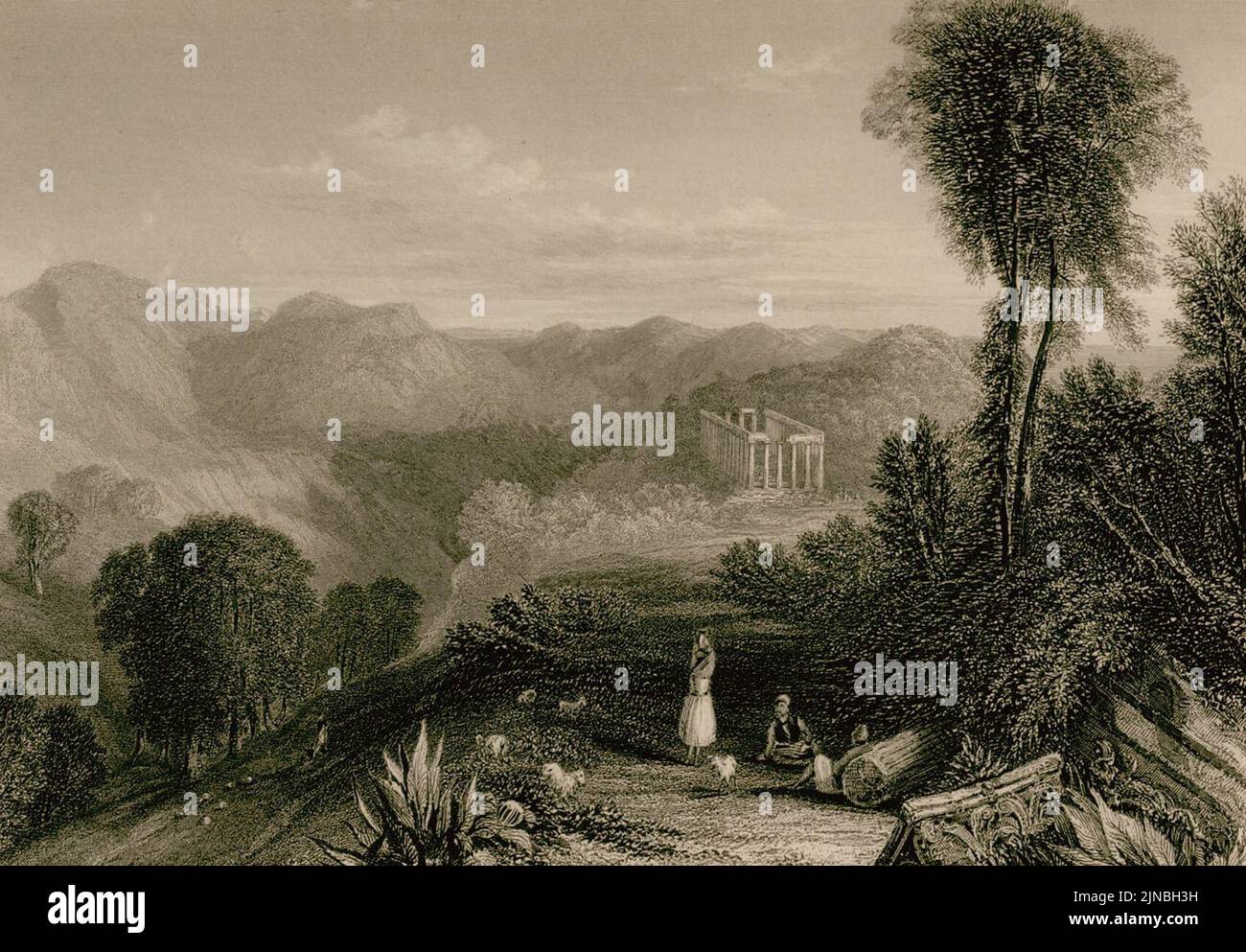 Temple d'Apollon Epicurius à Bassae - Wordsworth Christopher - 1882 Banque D'Images