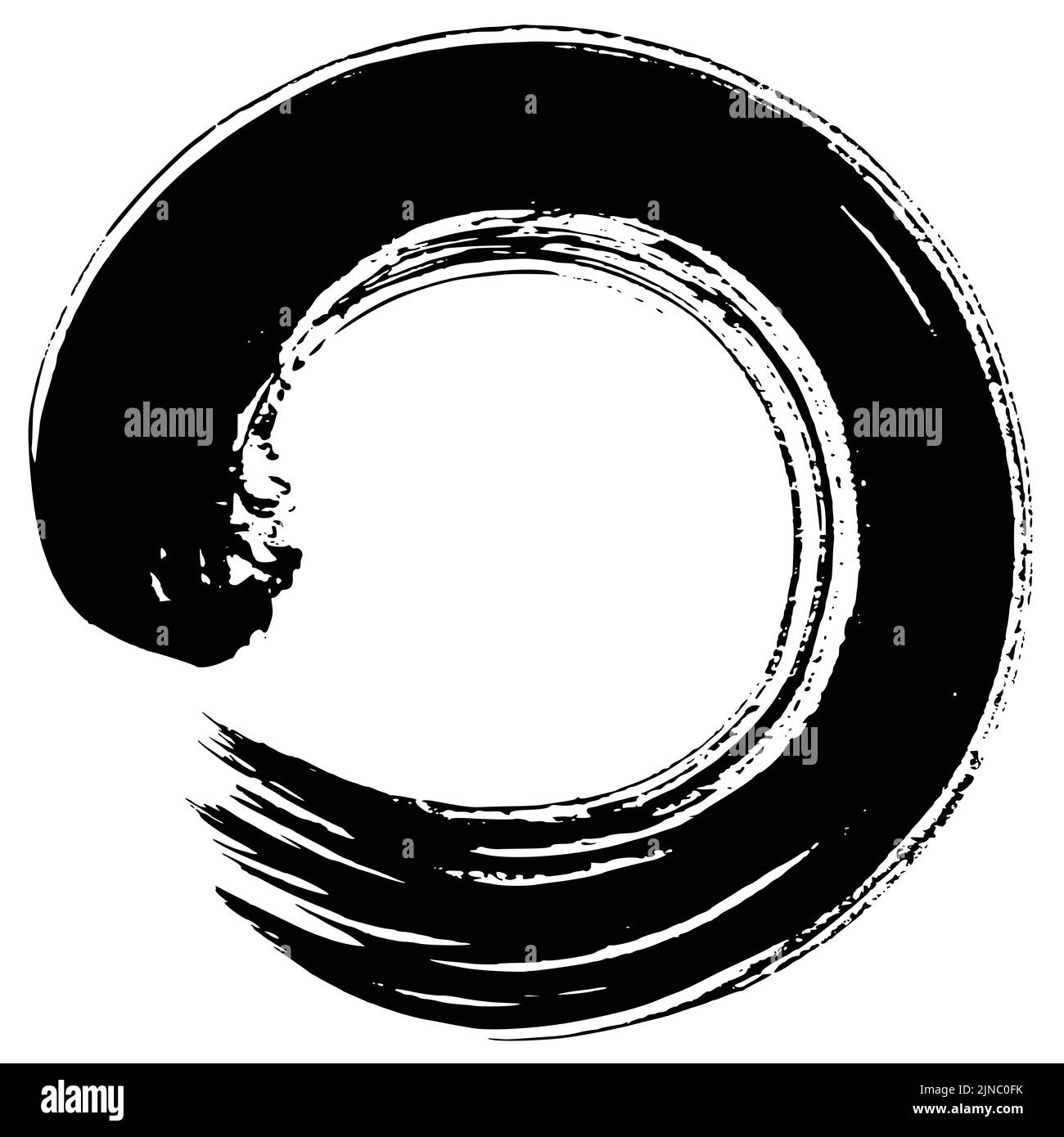 Enso Zen Circle Brush peinture Vector logo icône Illustration Art Illustration de Vecteur