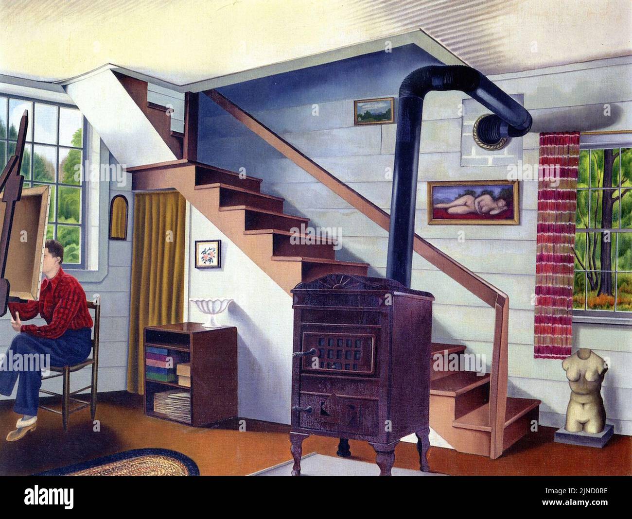 L'artiste au travail. George Copeland Ault Banque D'Images