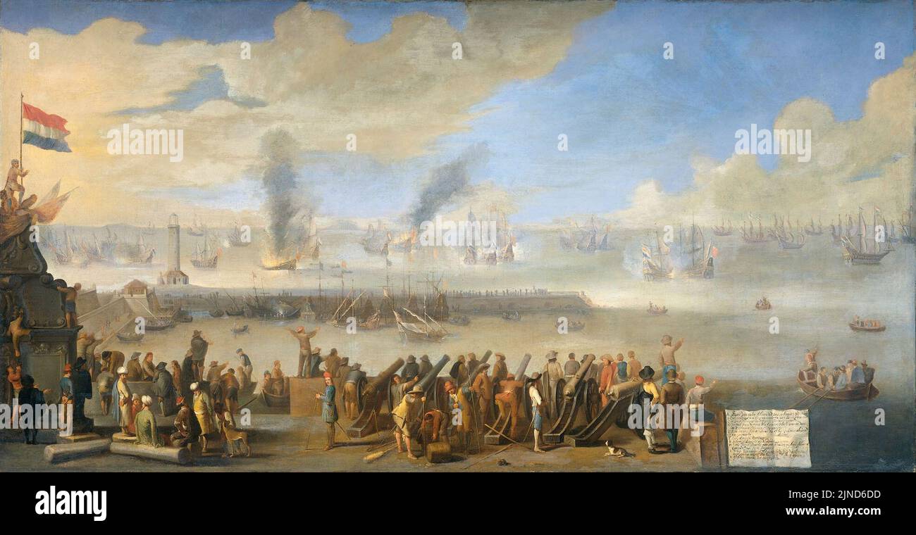 La bataille de Livorno (Livourne) 14 mars 1653 (Johannes, 1660) Knüllhotel Tann-eck Banque D'Images