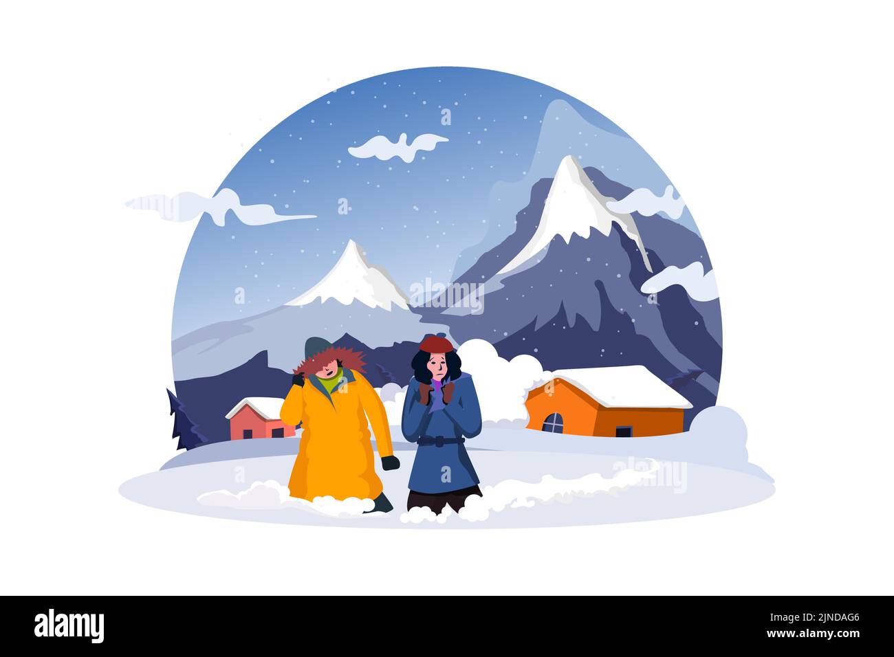 Catastrophes naturelles Illustration concept. Illustration plate isolée sur fond blanc Illustration de Vecteur