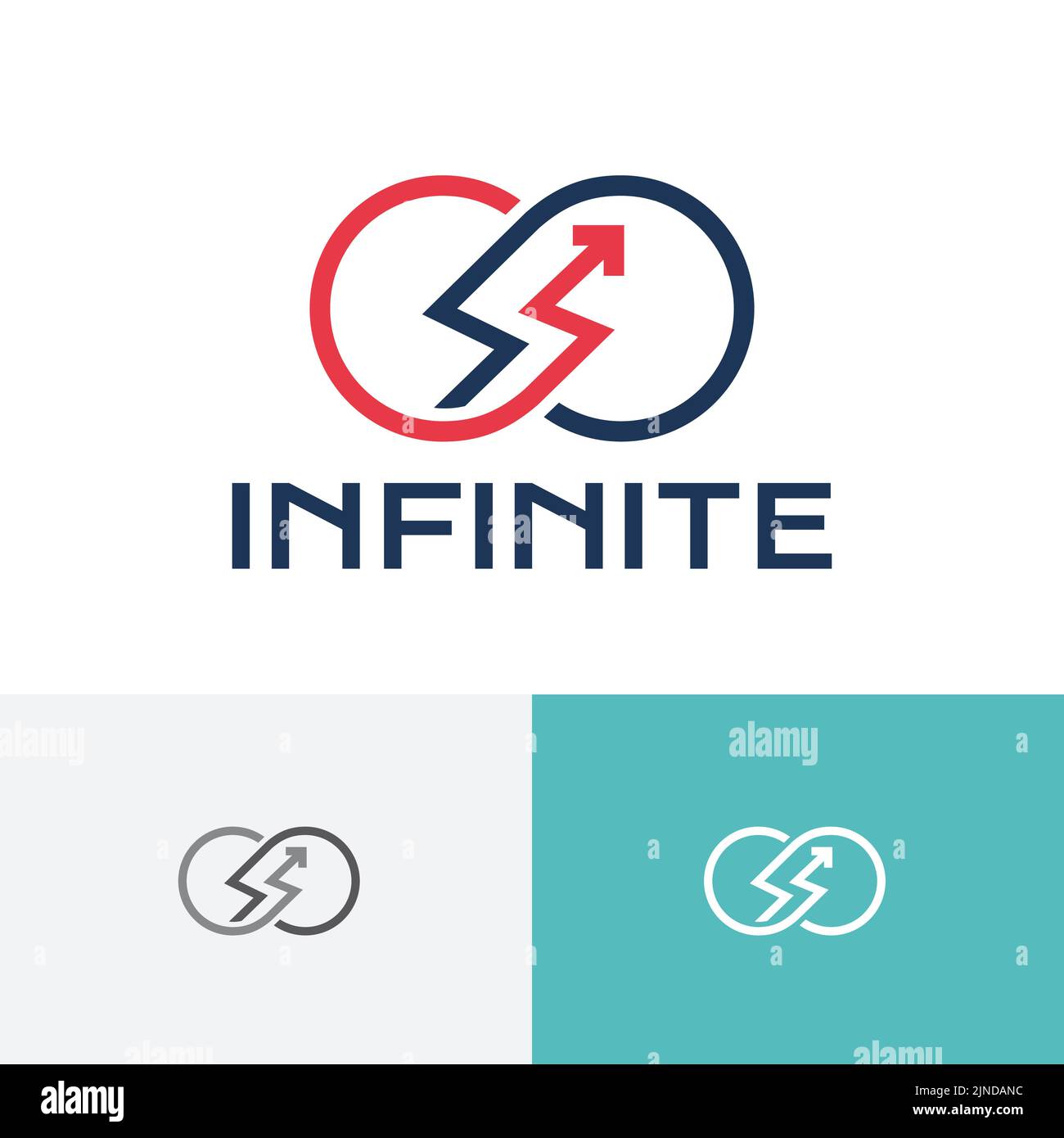 Infinite Line Arrow Flash Thunder Line logo Illustration de Vecteur