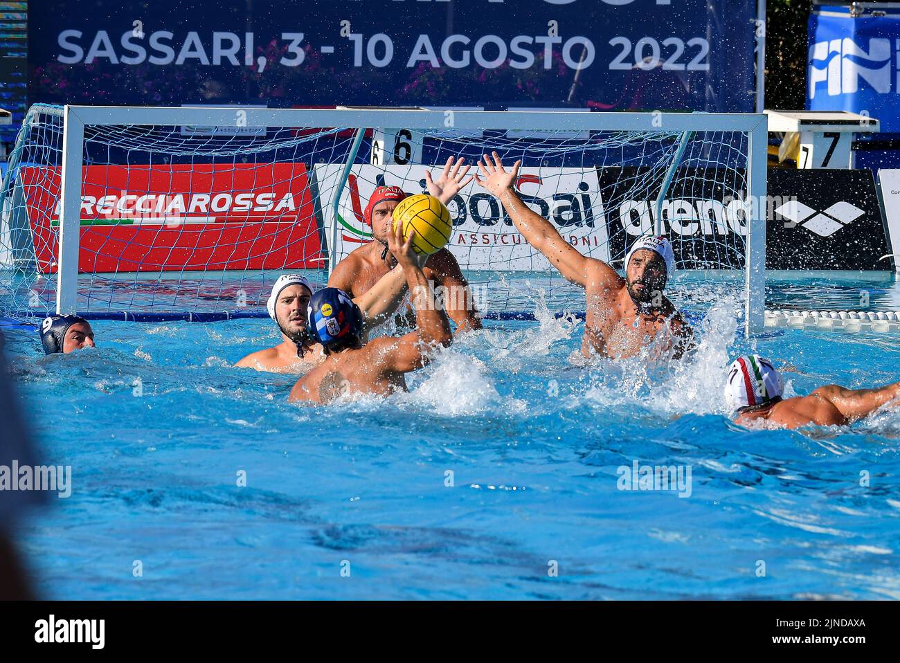 Sassari, Italie. 10th août 2022. Italia - SerbiaWaterpolo coupe de Sardaigne 2022 Sassari, 10/08/2022 Foto Luigi Canu pendant la coupe de Sardaigne hommes - Italie vs Serbie, Waterpolo internationales à Sassari, Italie, 10 août 2022 Credit: Independent photo Agency/Alay Live News Banque D'Images