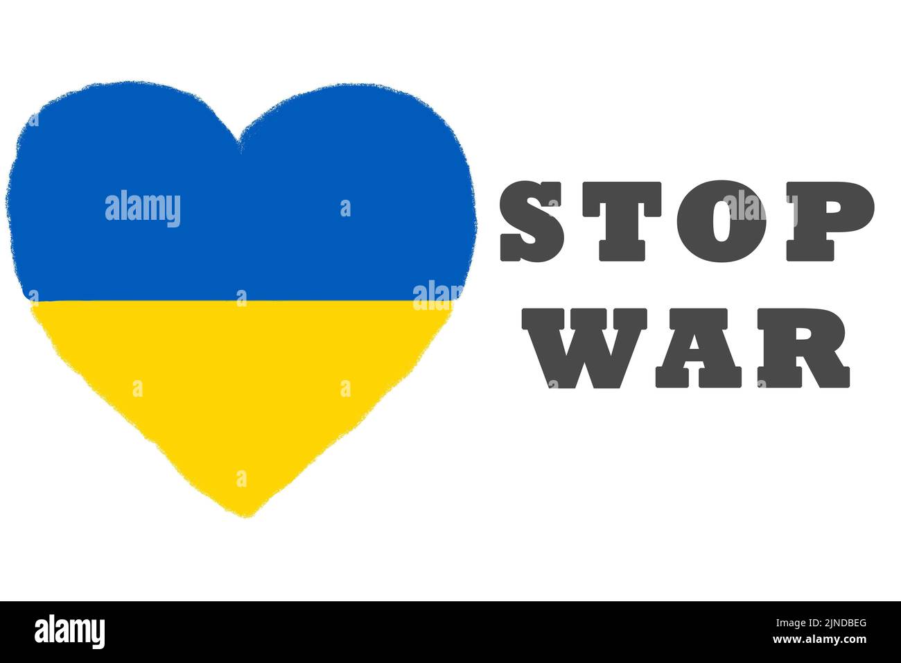 Ukraine drapeau amour forme arrêter la guerre de Russie invasion concept paix Banque D'Images