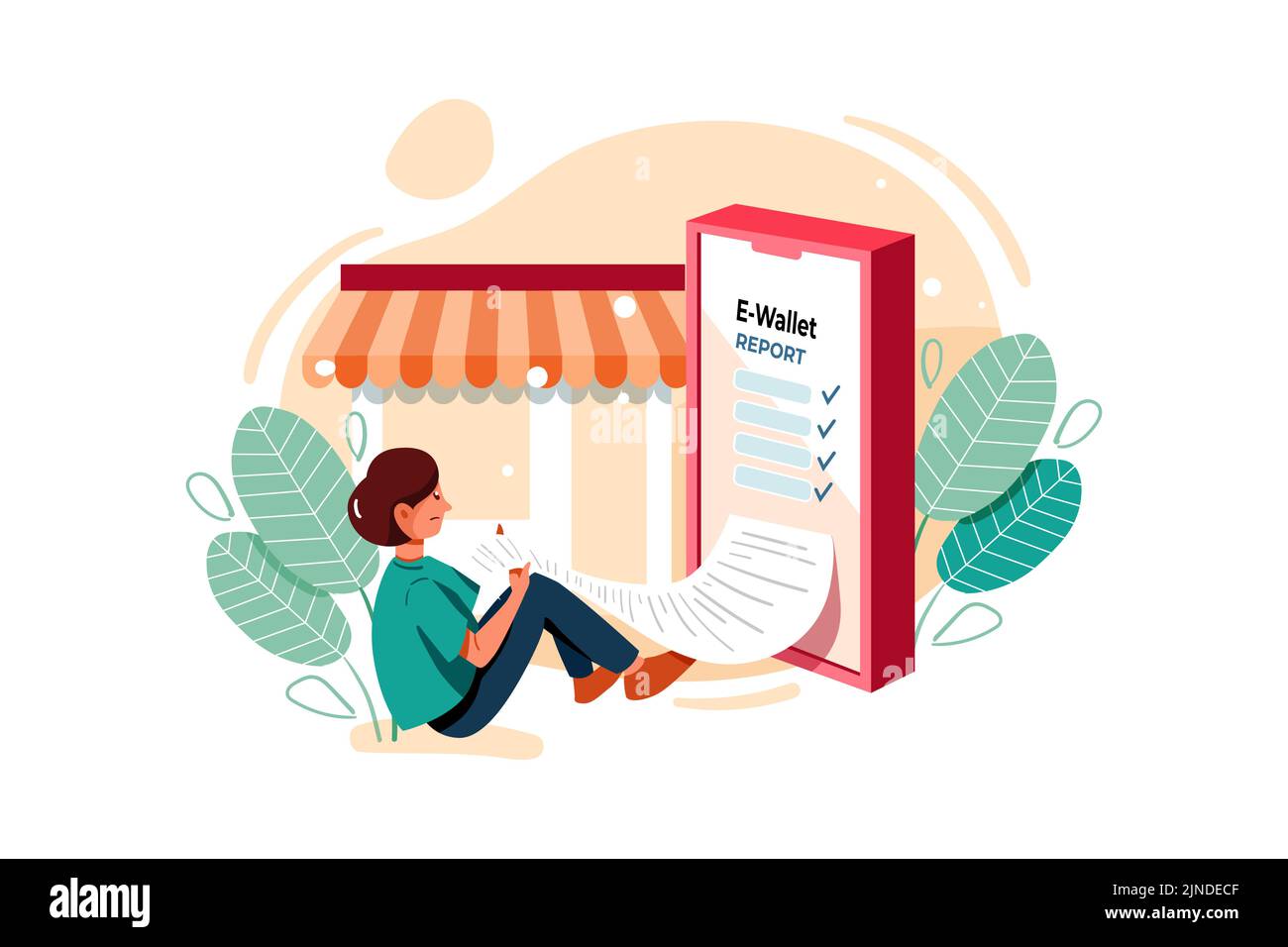 Concept Digital Wallet Illustration. Illustration plate isolée sur fond blanc Illustration de Vecteur