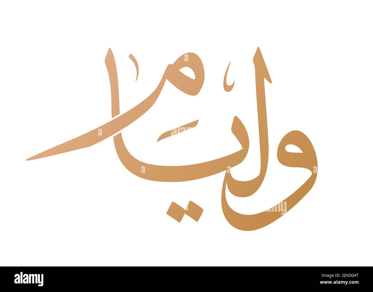 Nom de William calligraphie arabe dans le vecteur de script Thuluth. Convient pour collier, tatouage, etc. Traduction: 'William' Illustration de Vecteur