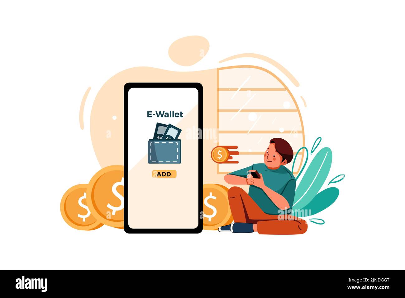 Concept Digital Wallet Illustration. Illustration plate isolée sur fond blanc Illustration de Vecteur