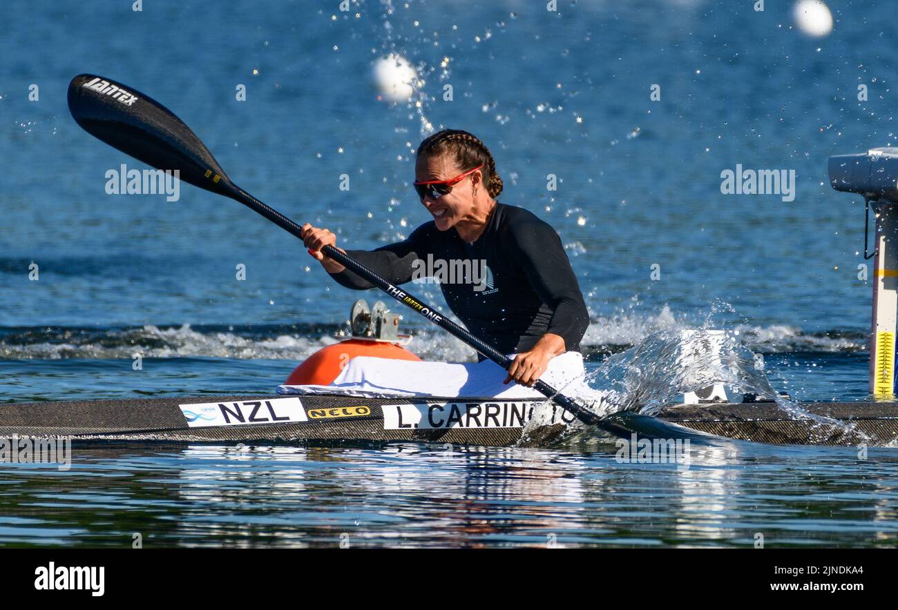 Lisa Carrington aux Championnats du monde ICF Canoe Sprint et Paracanoe 2022 à Dartmouth, Nouvelle-Écosse, Canada, sur le lac Banook. 3 août 2022, 4 Banque D'Images