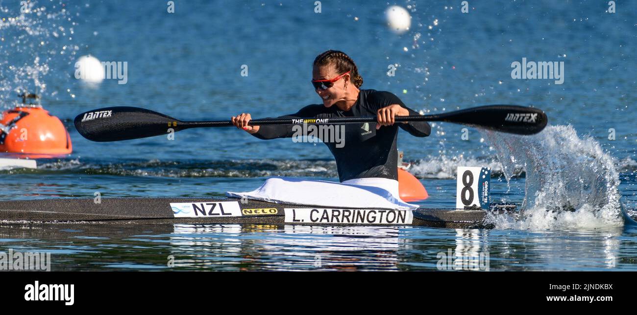 : Lisa Carrington aux Championnats du monde ICF Canoe Sprint et Paracanoe 2022 à Dartmouth, Nouvelle-Écosse, Canada sur le lac Banook. 3 août 2022, 2 Banque D'Images