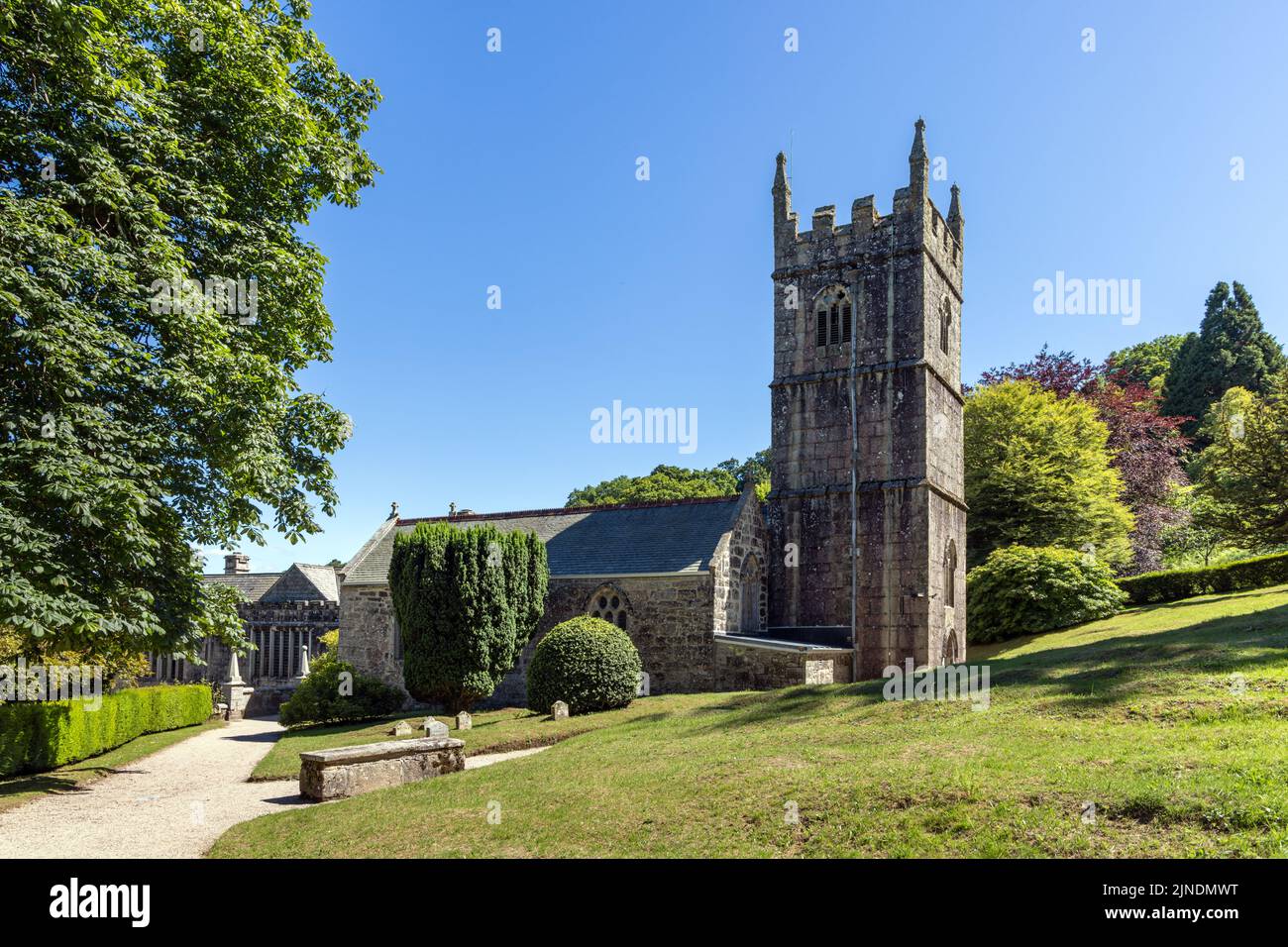 Église St Hydroc, Église paroissiale de Lanhydrock, Cornouailles, près de Bodmin, Angleterre Banque D'Images