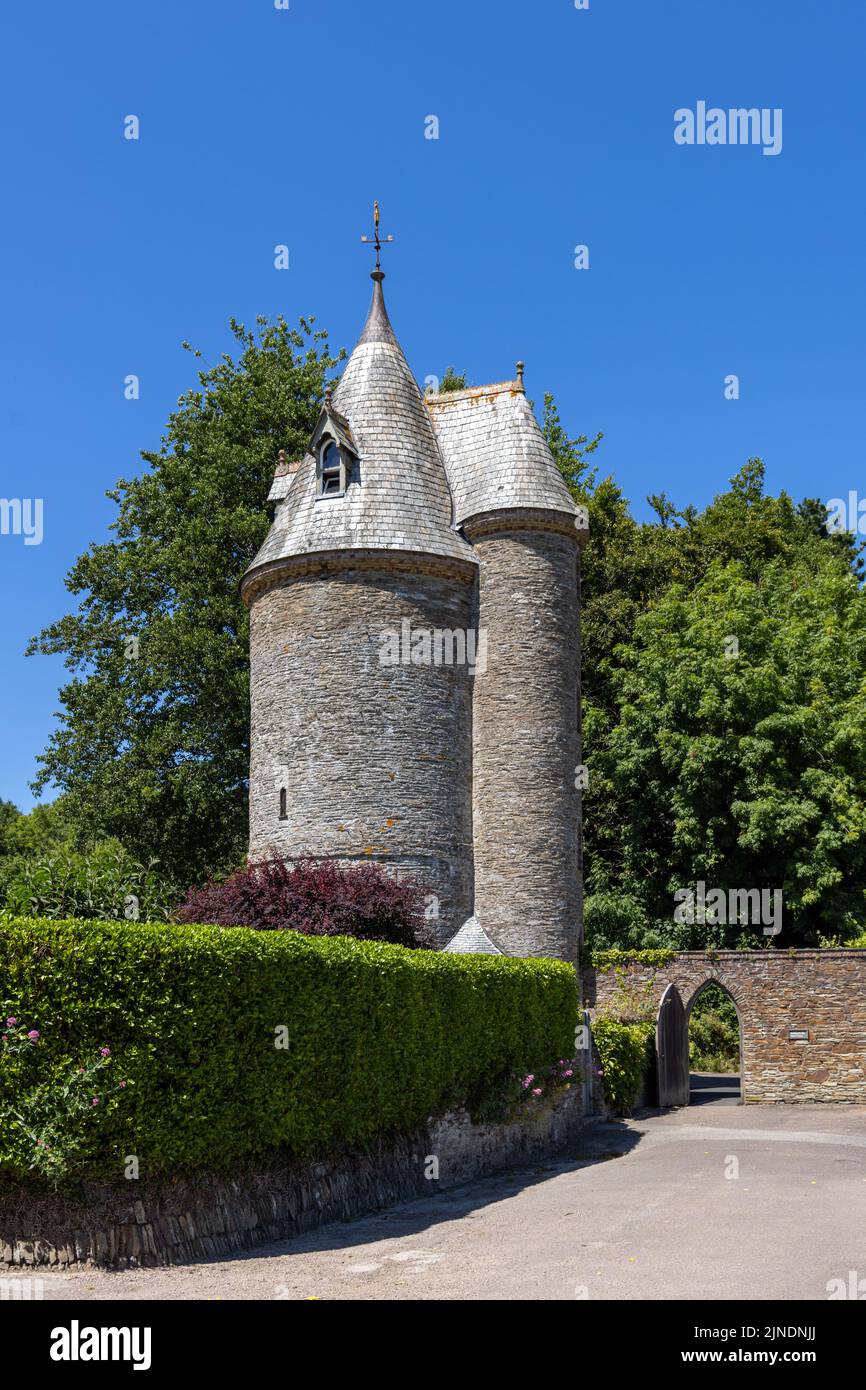 L'ancienne tour d'eau, Treliswick House et les jardins de Cornwall Banque D'Images