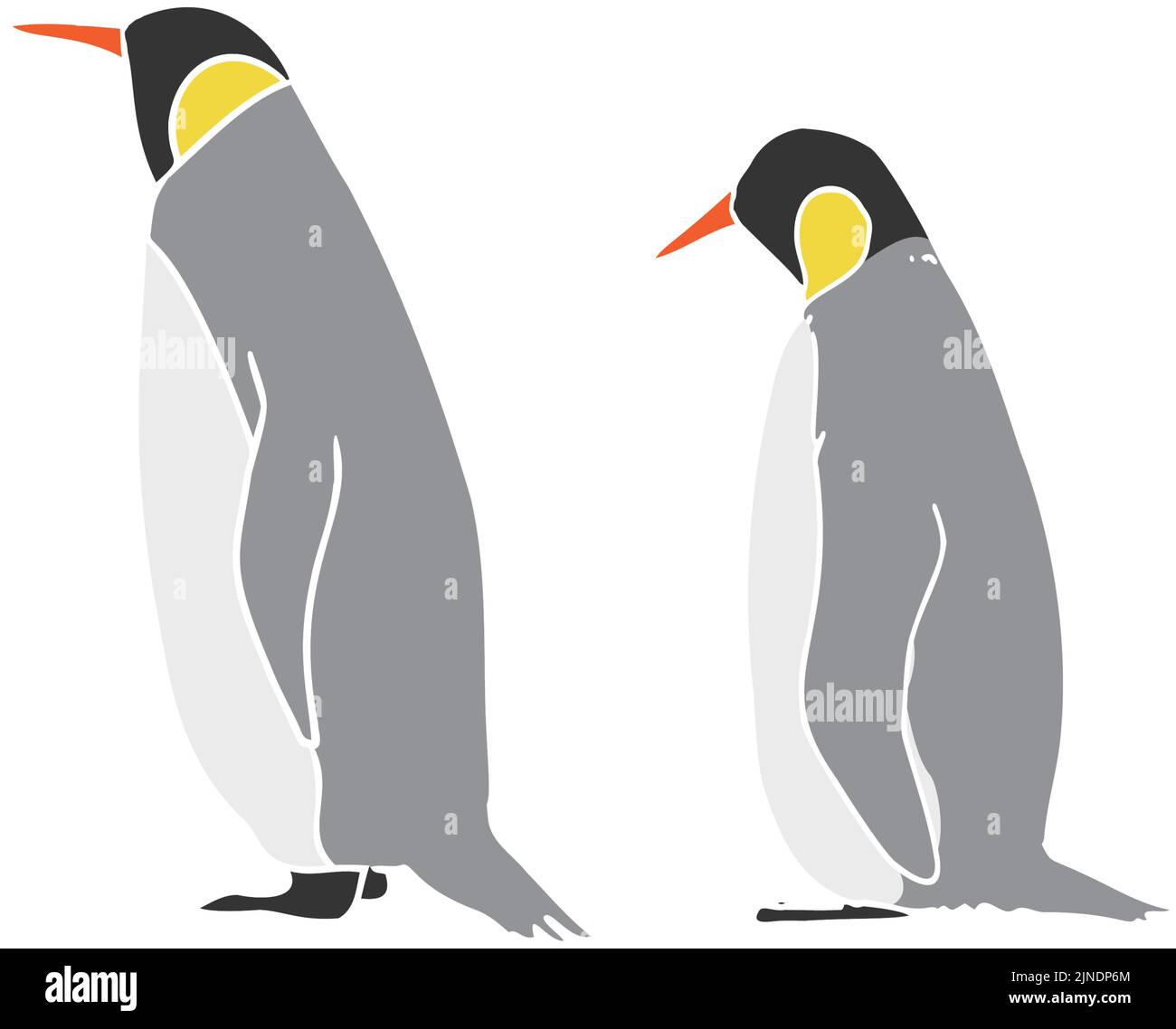 Illustration des pingouins de l'empereur, la ligne principale est blanche Illustration de Vecteur