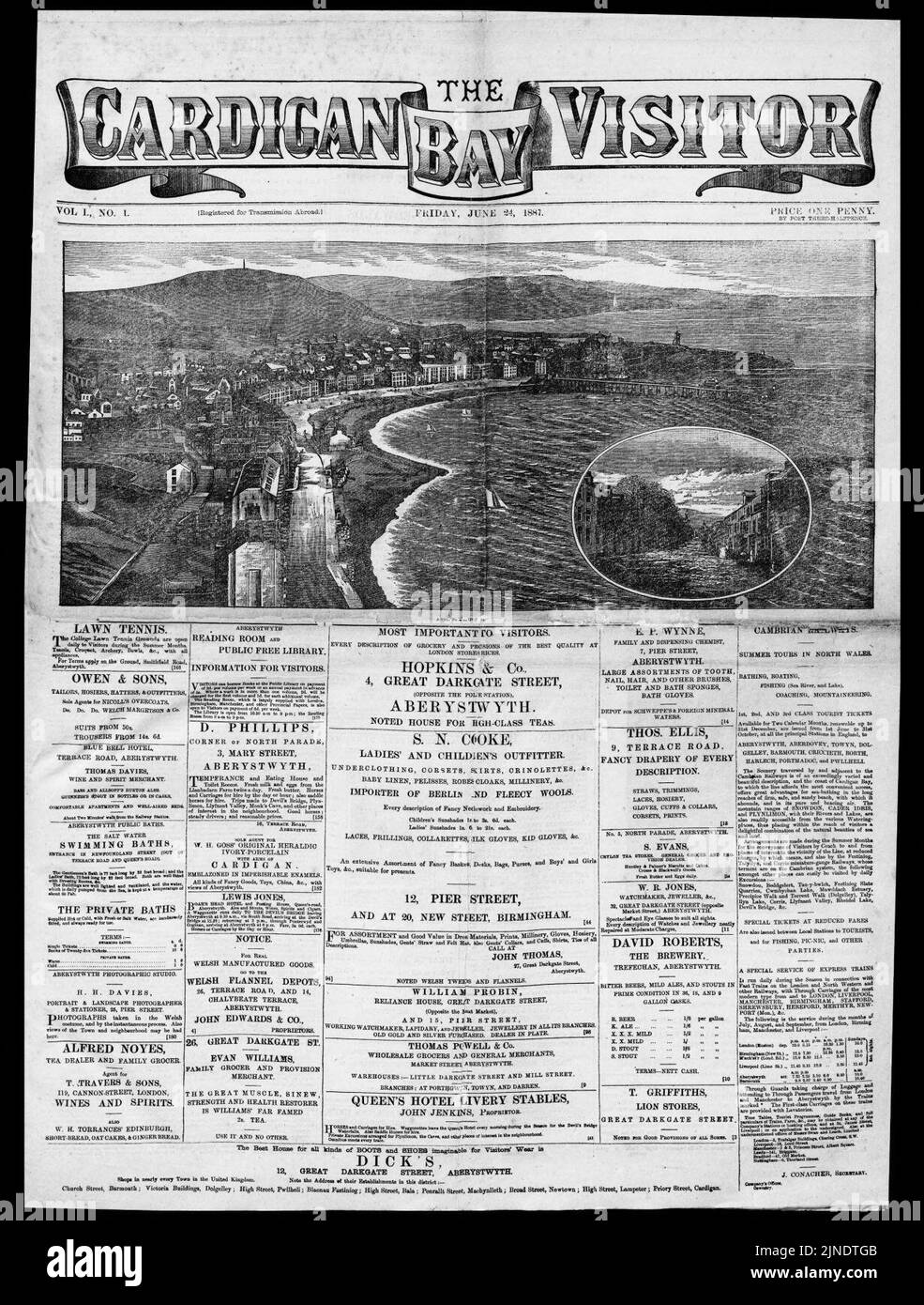 Le Cardigan Bay Visitor jun 24 1887 Banque D'Images