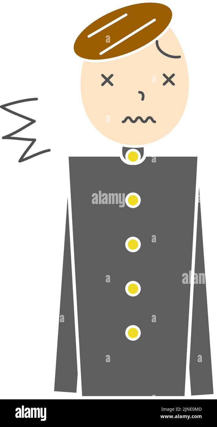 Motif de graduation pour garçon, dessin au goût analogique Illustration de Vecteur