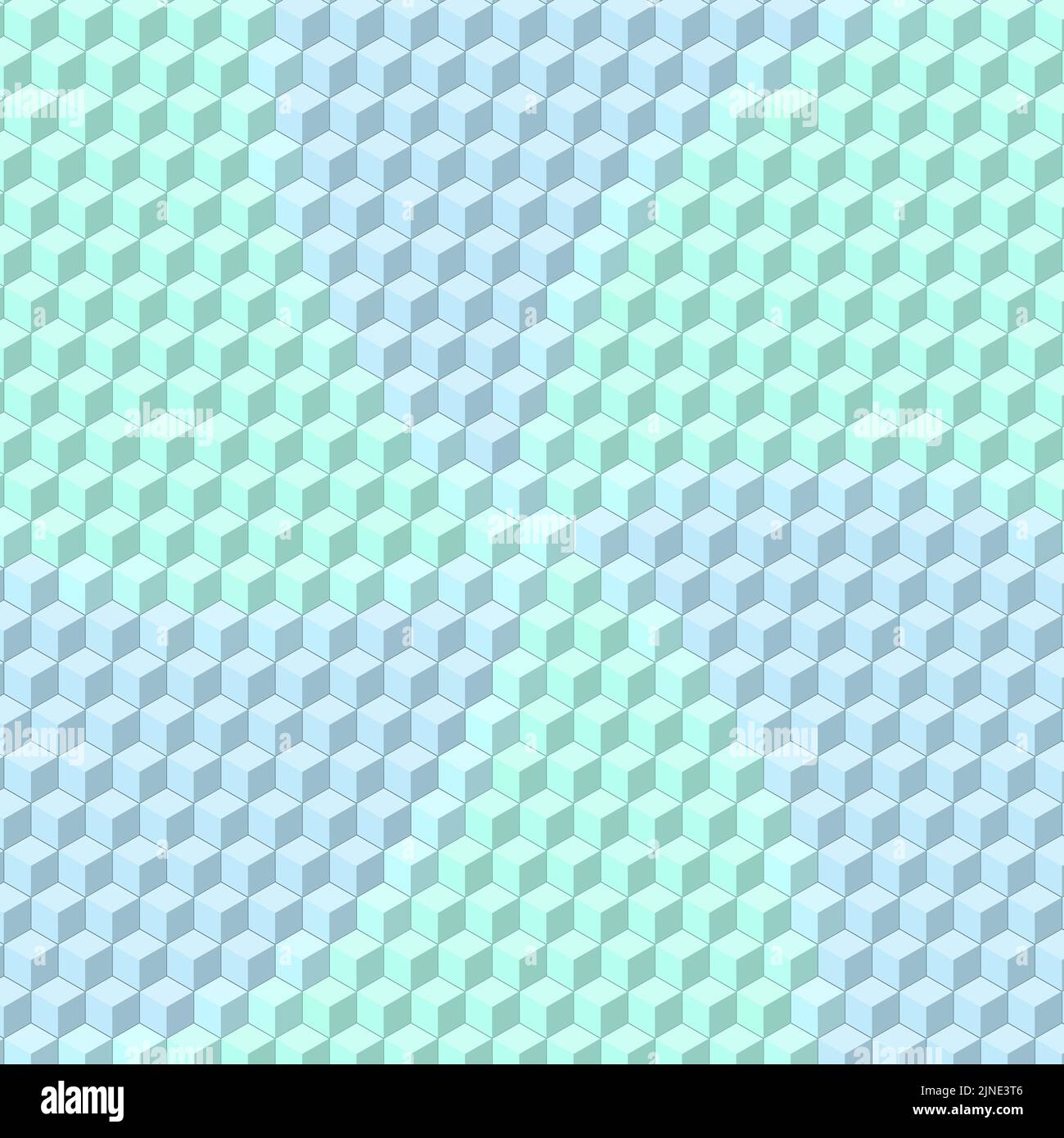 Illustration d'un cube isométrique coloré de 3D avec fond d'écran abstrait à motifs multicolores Banque D'Images