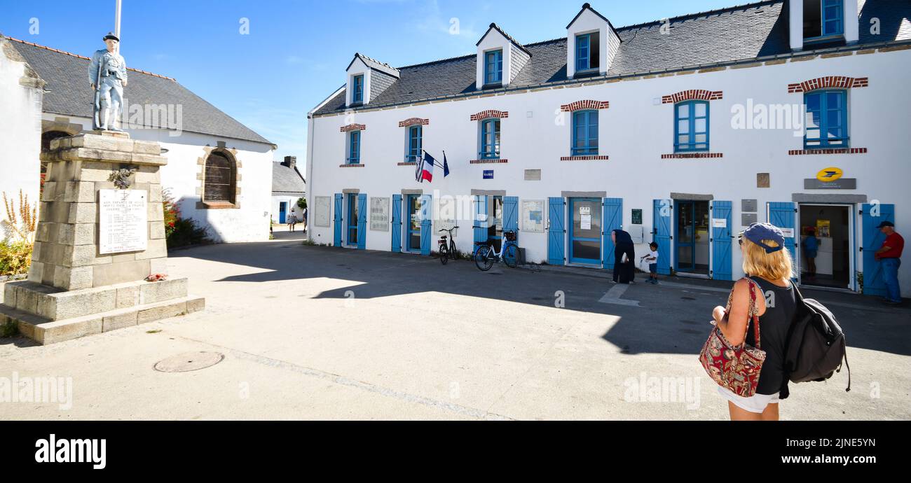 Île d'Houat, le monument aux morts (Bretagne, golfe du Morbilhan. Ouest France) Banque D'Images