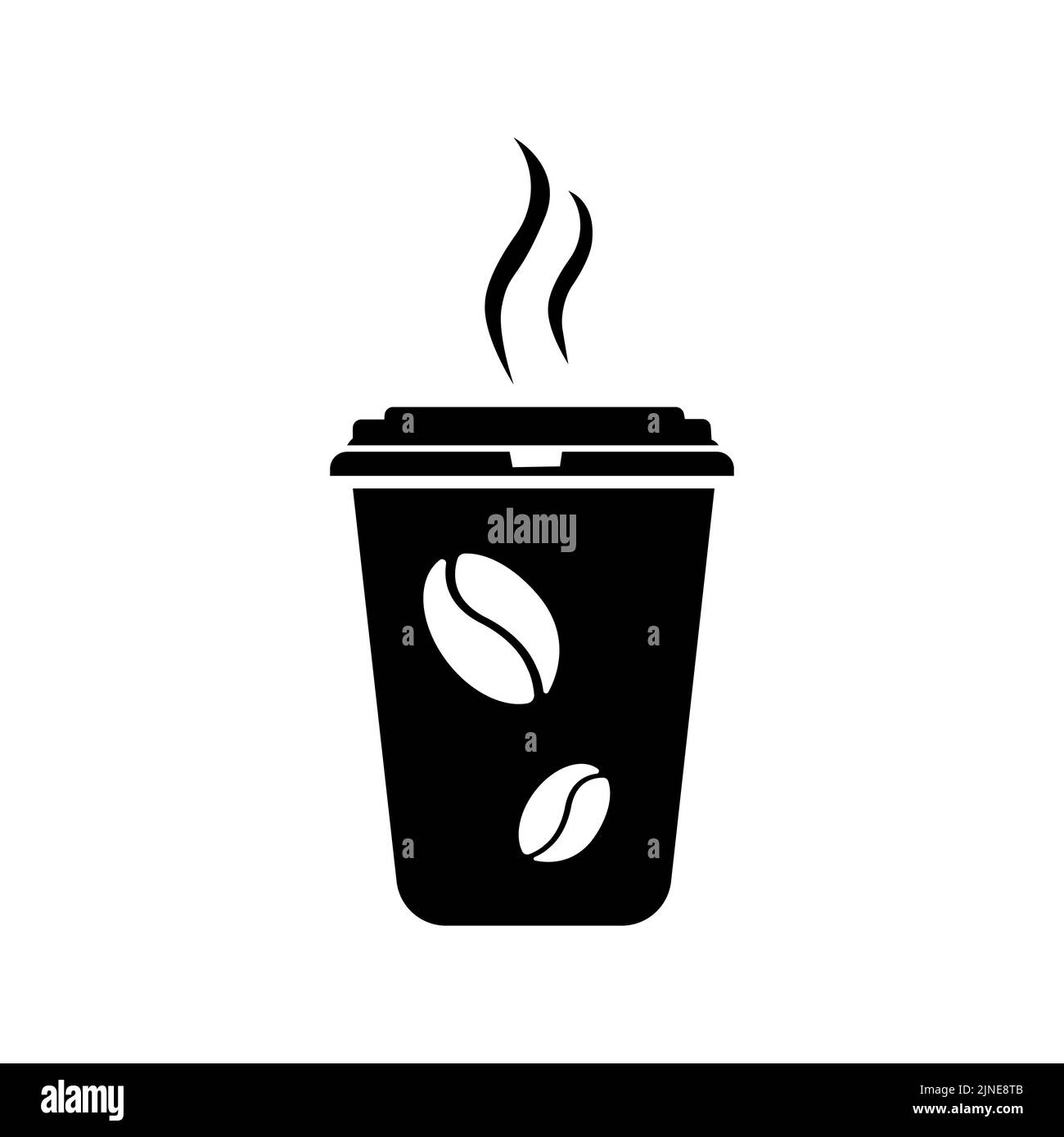 Un verre de café noir chaud. Icône café. Cuisine de rue. Illustration de Vecteur