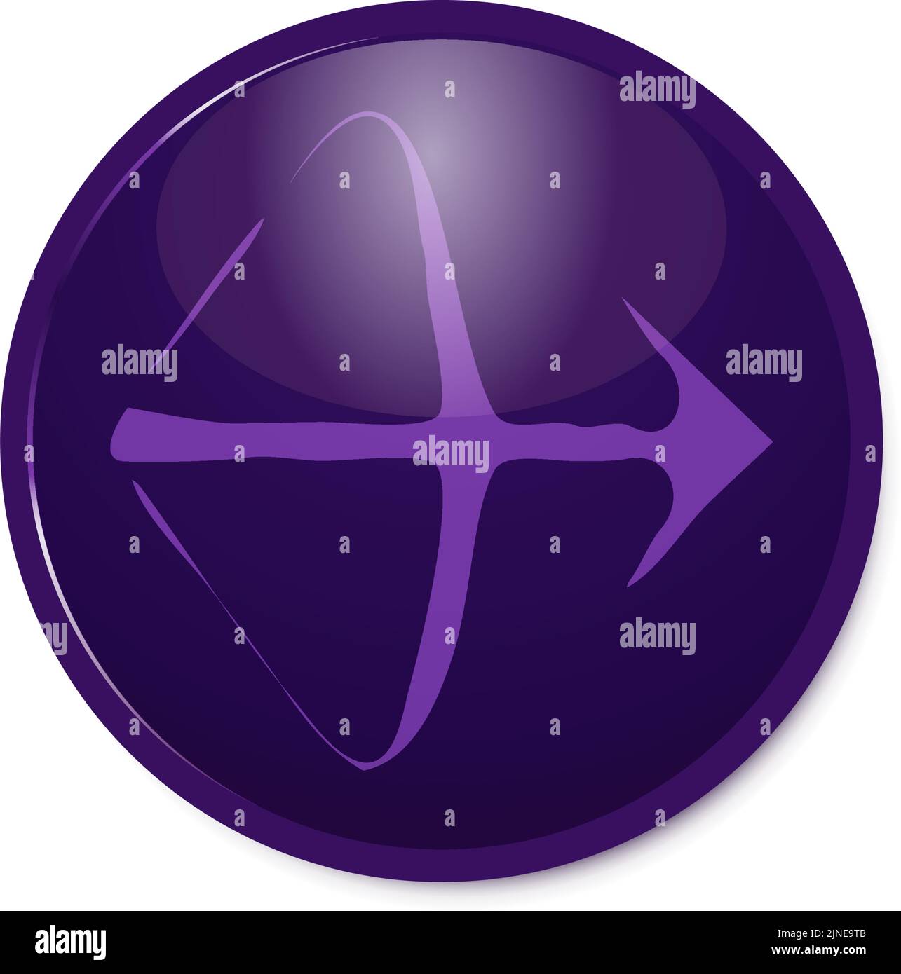 Icône de constellation 12 violet : Sagittaire Illustration de Vecteur