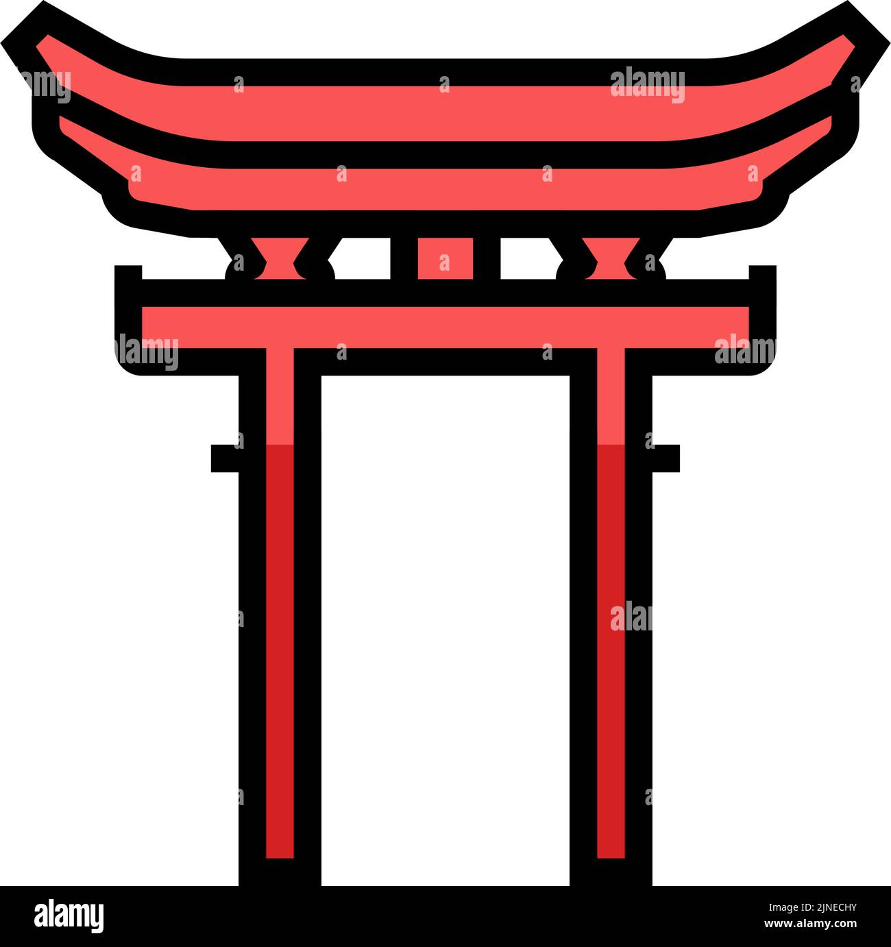 illustration vectorielle de l'icône de couleur de religion shinto Illustration de Vecteur