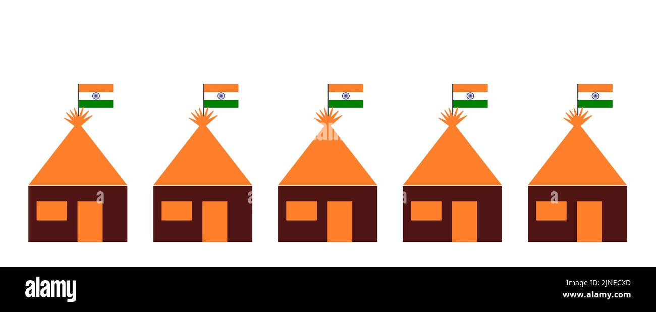 'Har Ghar Tiranga' en Inde, c'est une campagne sous l'égide d'Azadi Ka Amrit MahotSAV pour encourager les gens à apporter le Tiranga à la maison et au soulever Banque D'Images