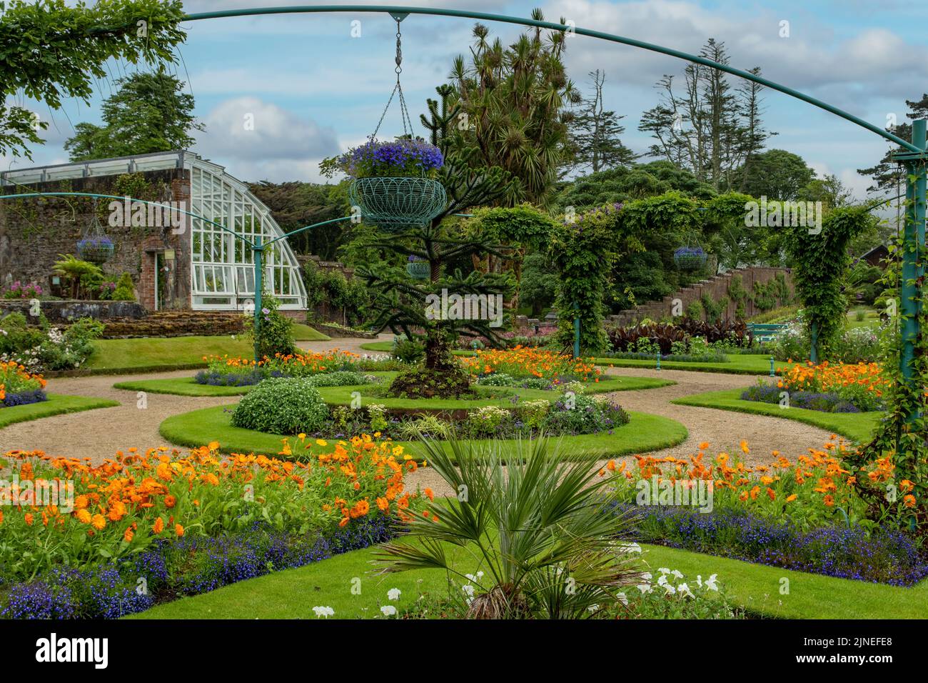 Jardin clos à l'abbaye de Kylemore, Kylemore, Co. Galway, Irlande Banque D'Images