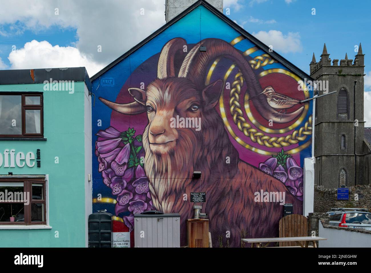 Street Art, Foxford, Co. Mayo, Irlande Banque D'Images