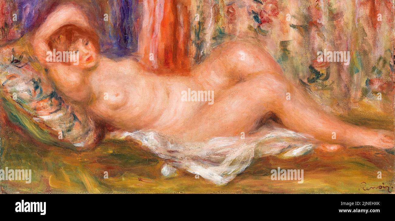 Pierre Auguste Renoir, Nude Woman inclinable, peinture à l'huile sur toile, 1917-1919 Banque D'Images