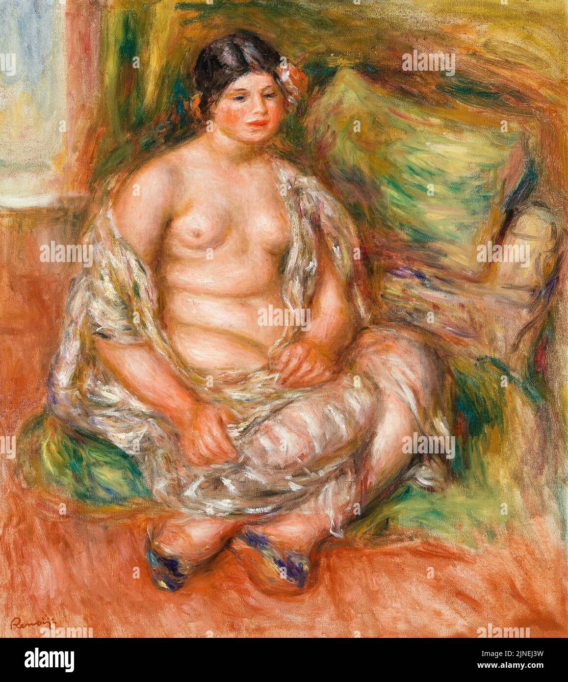 Pierre Auguste Renoir, assis Odalisque, peinture à l'huile sur toile, 1918 Banque D'Images