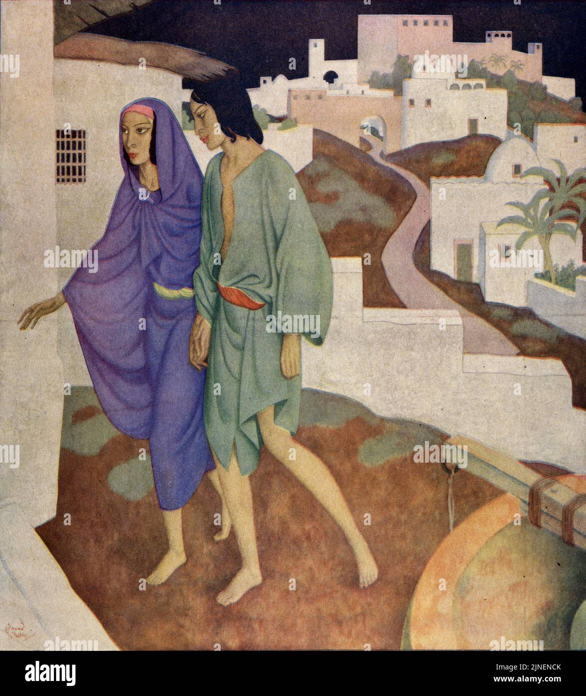 CHAPITRE 3 VERSET 4 “ce n'était qu'un peu que j'ai passé par eux, publié sur 26 avril,1936 dans le magazine American Weekly Sunday peint par Edmund Dulac. Banque D'Images