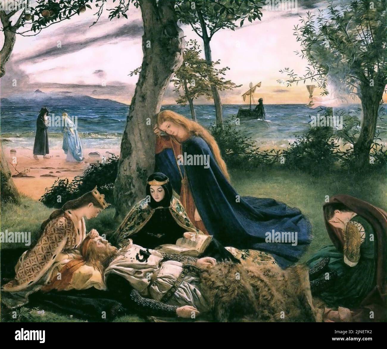 La mort du Roi Arthur par James Archer (1860) Banque D'Images