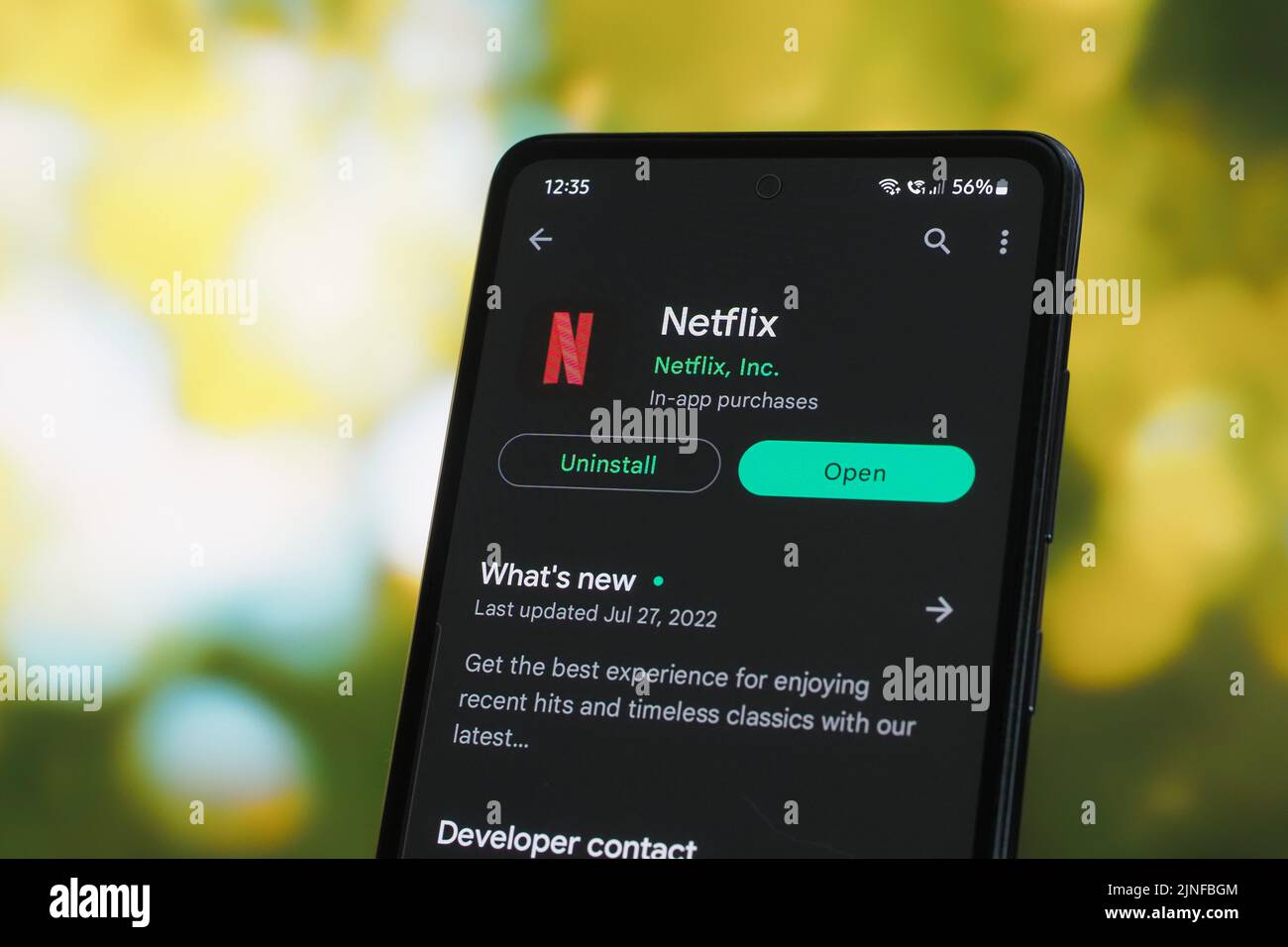Galati, Roumanie - 11 juillet 2022: Application Netflix disponible sur Google Play Store pour Android Banque D'Images