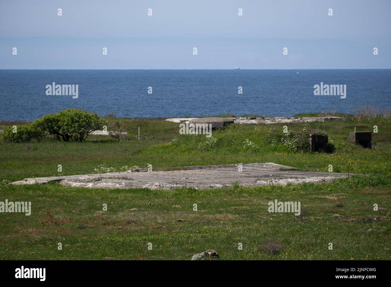 Nesheim, Norvège - 30 mai 2022 : gamme de tir et d'entraînement Marka. Station aérienne Lista. C'était une batterie côtière de l'armée avec la plus grande puissance de feu de la région Banque D'Images