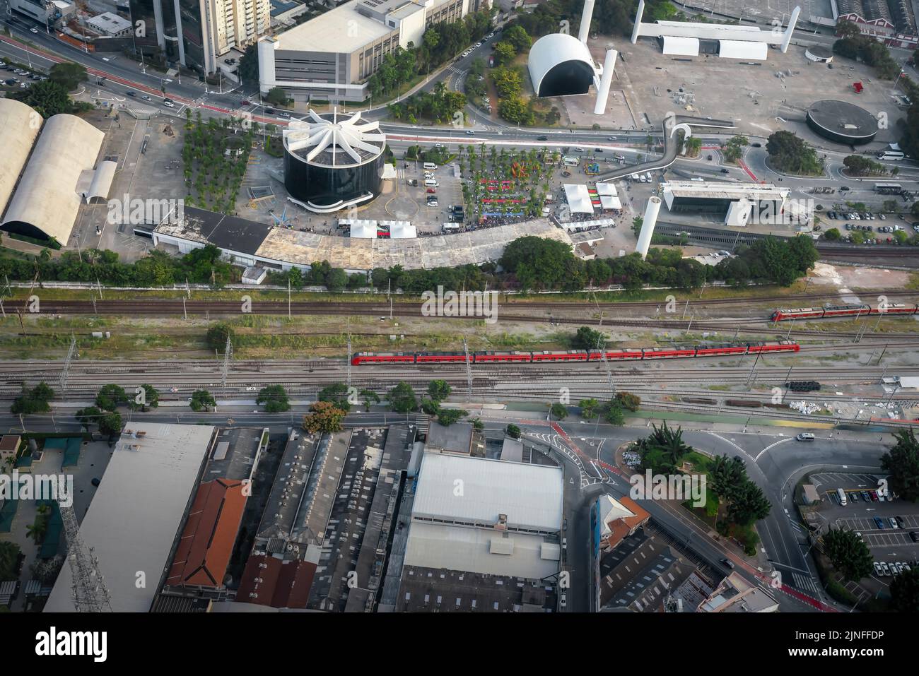 Mémorial de l'Amérique latine vue aérienne - Sao Paulo, Brésil Banque D'Images