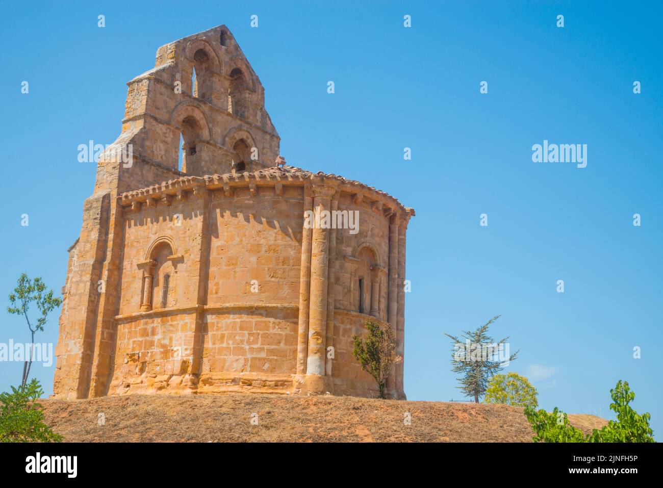 Église de Sanfagun. Los Barrios de Bureba, province de Burgos, Castilla Leon, Espagne. Banque D'Images